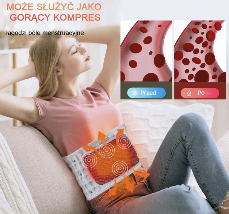 Dekompresyjny pas rozgrzewający z funkcją masażu