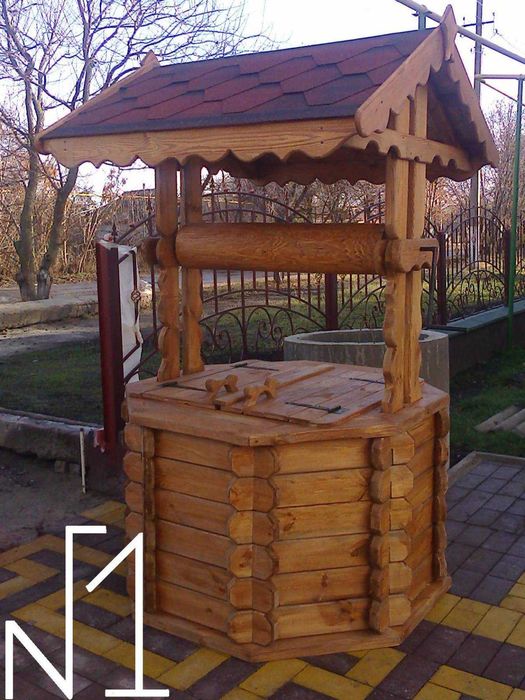 Бесідка колодязь тин очеретяні мати качеля