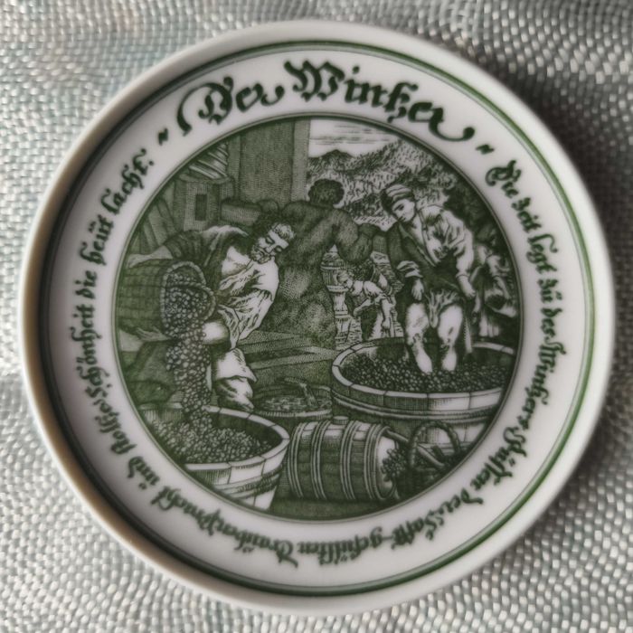 Lote de 3 bases de copo em louça - Hutschenreuther 1814