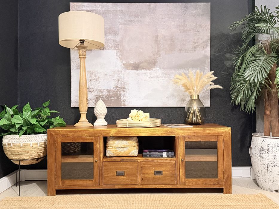 aparador, consola, armario, movel tv, acacia, arboretto, rustico