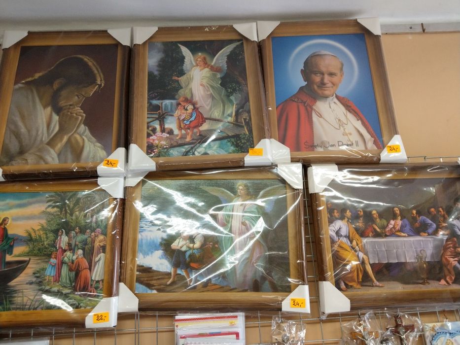 Obrazki Chrzest Św., Komunia Św., Roczek