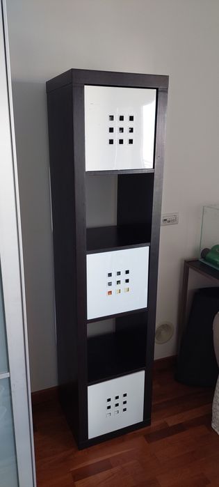 Estante KALLAX com 5 modulos arrumação (preto/castanho)