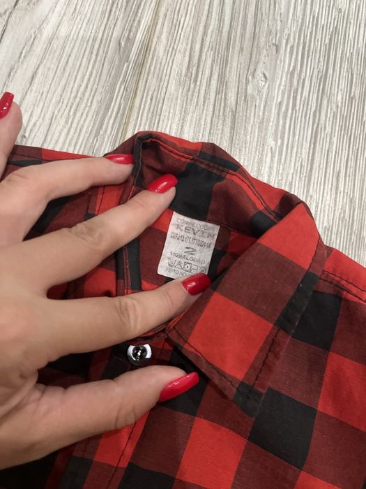 Рубашка нова дитяча червона у клітинку на хлопчика 2роки 92 розмір
