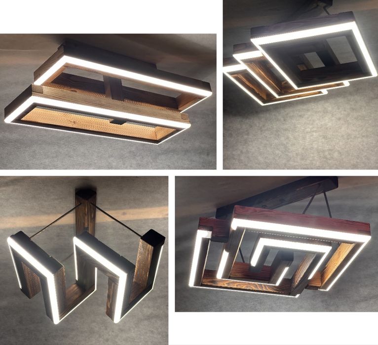 Люстра з дерева для кухні  LED Loft