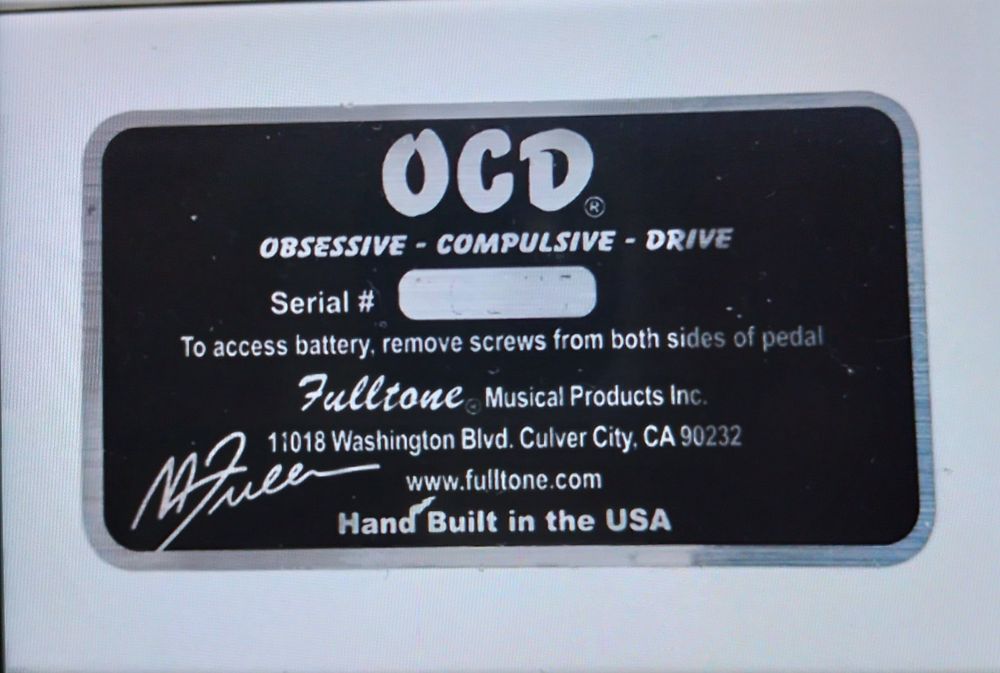 Педаль ефектів(педаль, примочка) Over Drive, OCD Fulltone