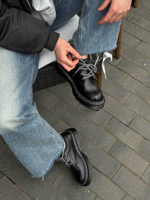 Лофери DR. MARTENS black/white premium оксфорди