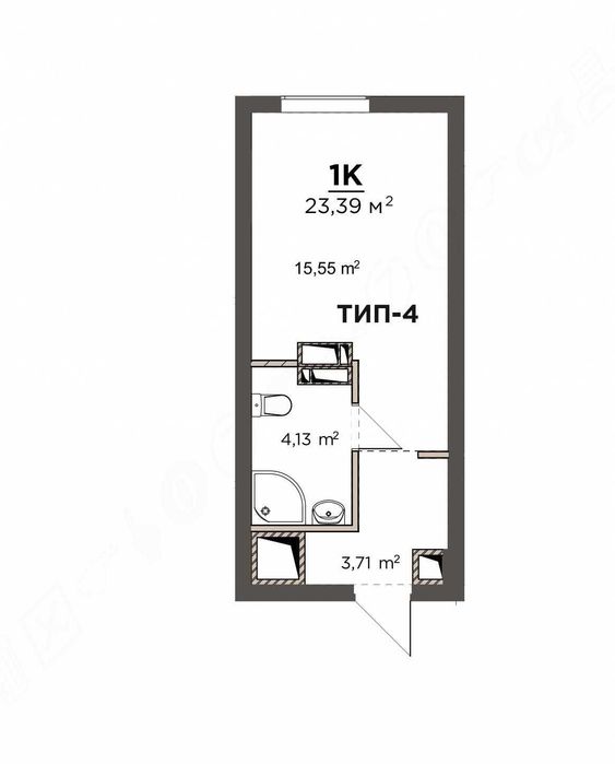 Апартаменти від забудовника ЖК "Park Residence Smart". Смарт 23.3 м²