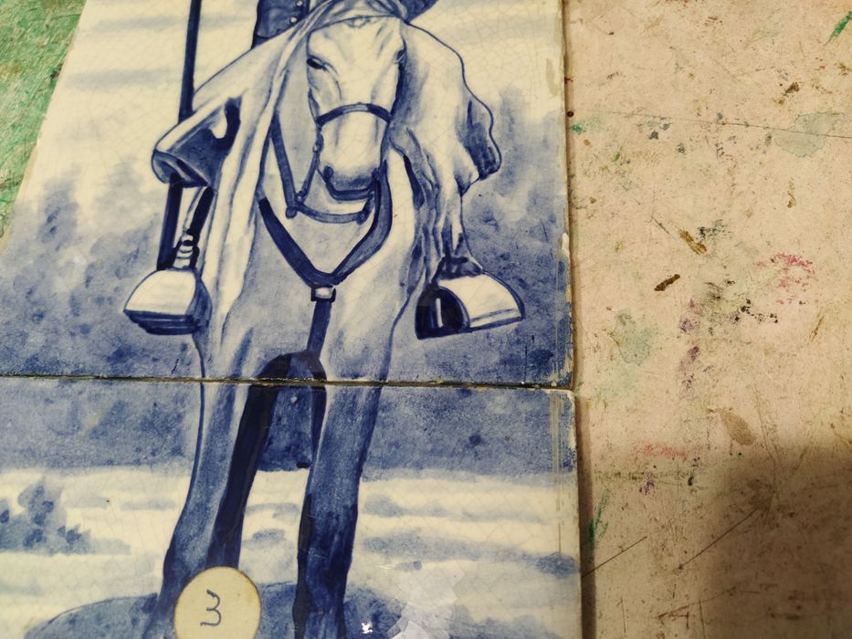 Conjunto de três azulejos - campino saloio