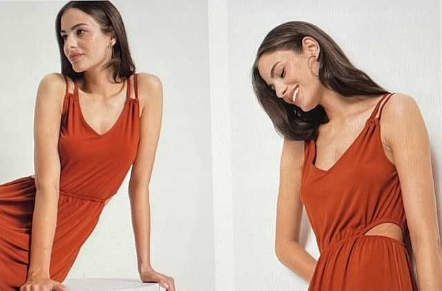 Sukienka czarna stretch w pasie gumka Rozmiar 48/50