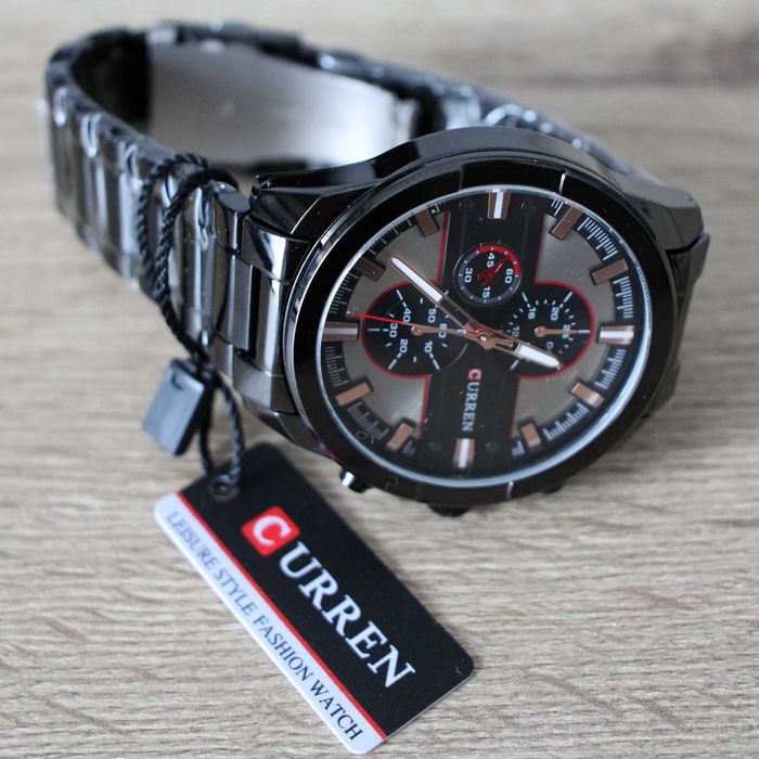 Zegarek kwarcowy męski elegancki bransoleta stal