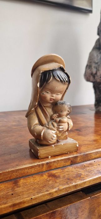 Rzeźba figura sakralna unikat Japonia MADONNA Maryja dewocjonalia