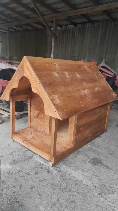 Будиночок для собак, Будка для собак з натуральної деревини