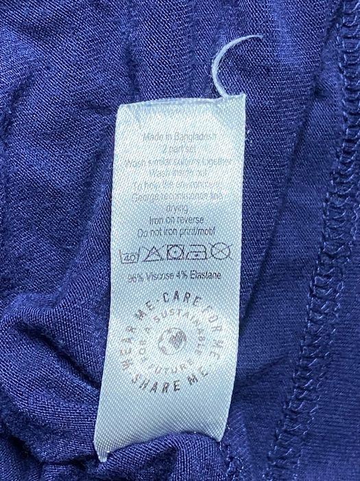 Синя жіноча піжама M George комплект сорочка-штани для дому