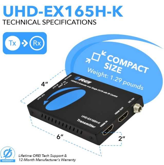 OREI Przedłużacz HDMI UltraHD na pojedynczy kabel Cat6