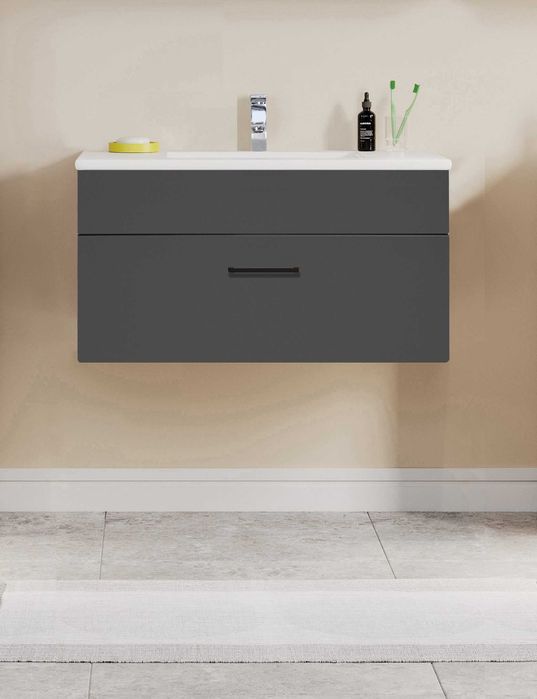 Szafka łazienkowa z umywalką ceramiczną WYSOKA JAKOŚĆ nowa 80x46