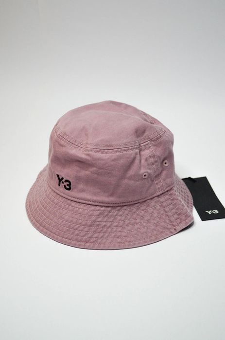 Stylowy kapelusz adidas Y-3 Bucket Hat Pink liliowy bawełniany