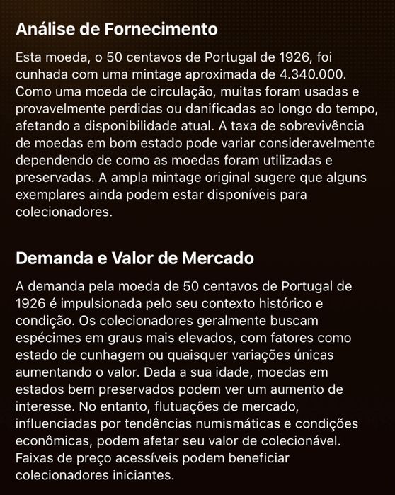 Moeda 50 centavos 1926 portugal