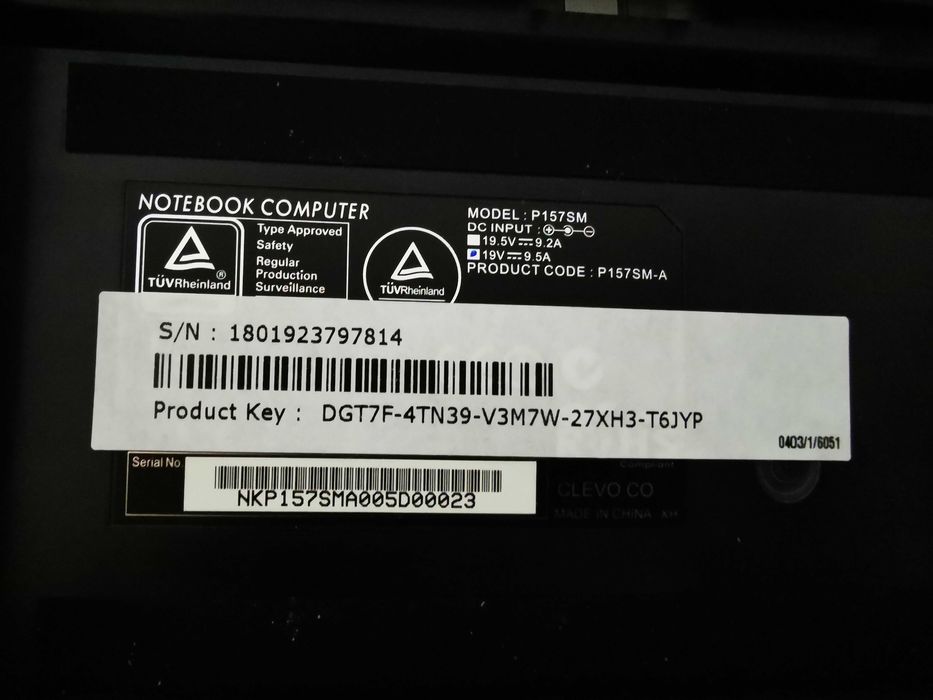 Laptop Gamingowy CLEVO P157SM-A i7 16GB 1000HDD 512SSD 15,6