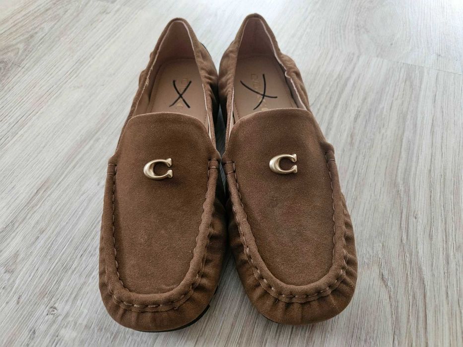 Buty Coach mokasyny zamsz
