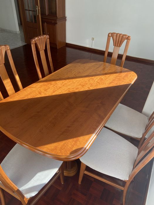 Conjunto Cerejeira Mesa de Jantar + 6 cadeiras