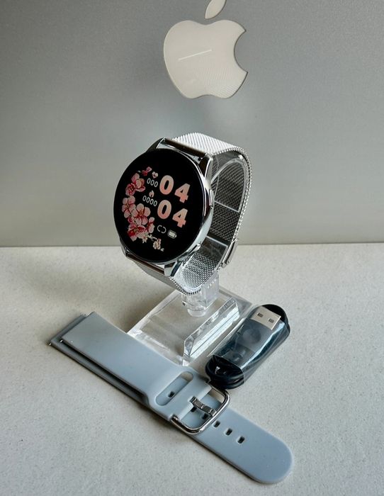 Smartwatch srebrny komplet