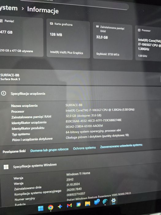 Surface Book 3 i7/32GB (ekran) + Surface Dock 2 + Surface Pen +