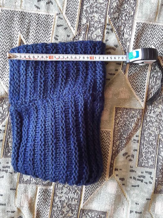 Купити Шарф-снуд в'язаний, новий, темно-синій, поліакрил