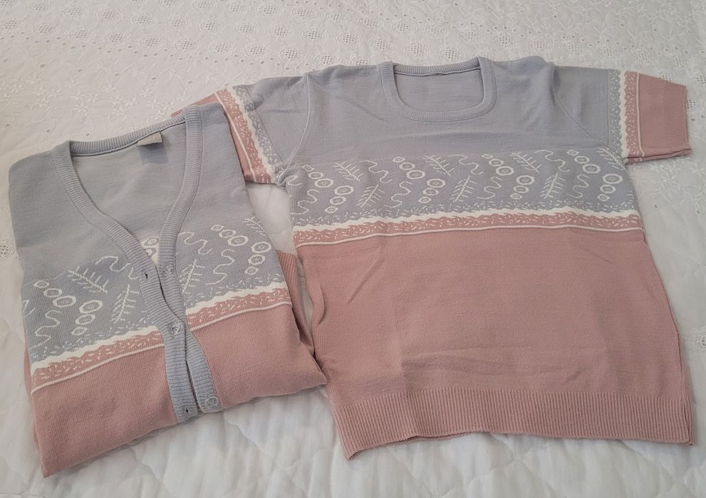 Conjunto de camisola e casaco