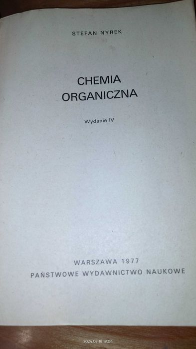 Nyrek Stefan Chemia organiczna
