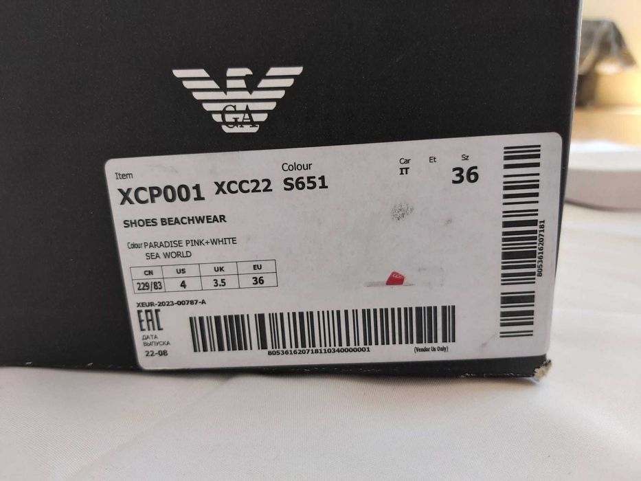 Chinelos Emporio Armani Visibility Branco/Rosa