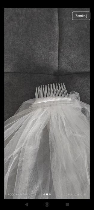 Krótki biały welon