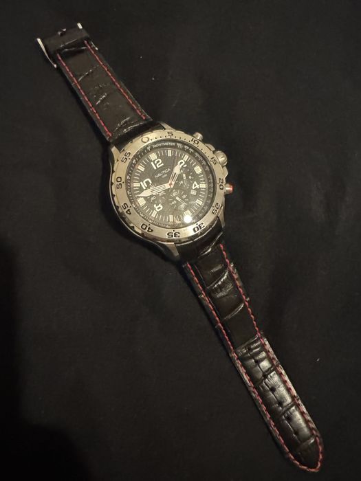 Relogio Nautica bracelete pele