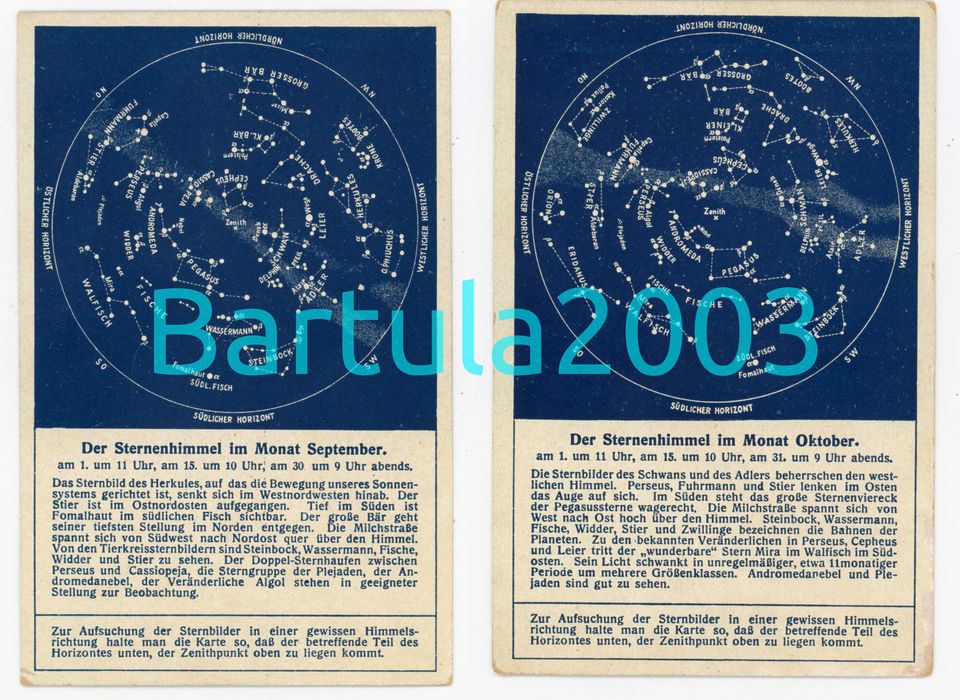 Pocztówki - Kolekcja - Nocne niebo w ciągu 12 miesięcy z 1920 r UNIKAT