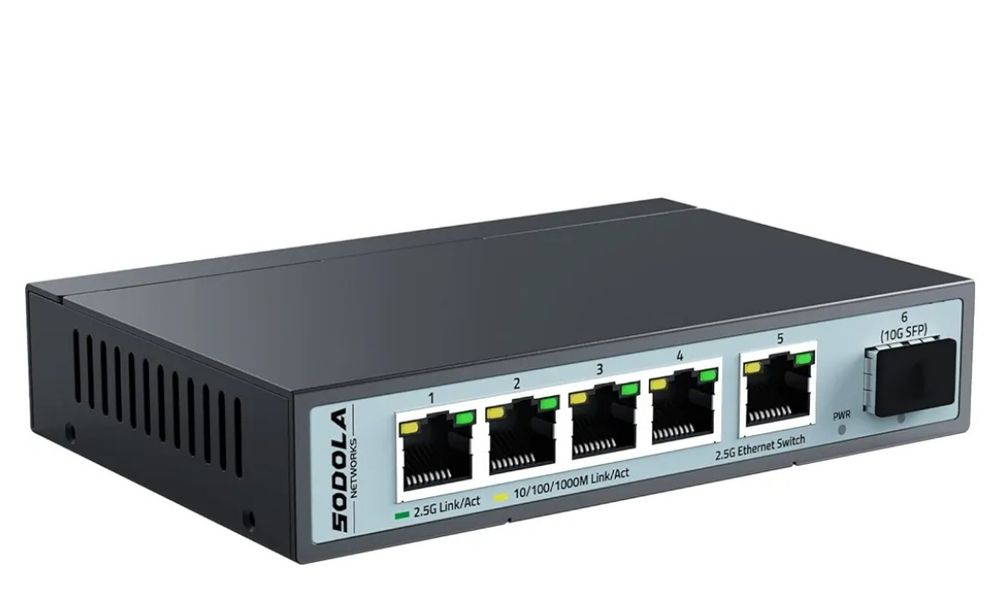 Przełącznik Sieciowy Czarny- 6 Portów