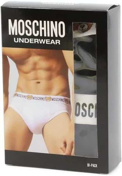 MOSCHINO męskie slipy 2 PAK majtek w pudełku BLUE
