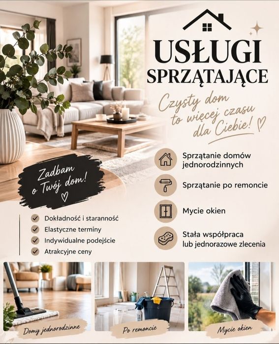 Sprzatanie domów/ po remoncie /jednorazowe / stała współpraca