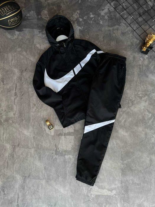 Костюм Nike Premium Black з qr-кодом штани + худі i57/Adi-123