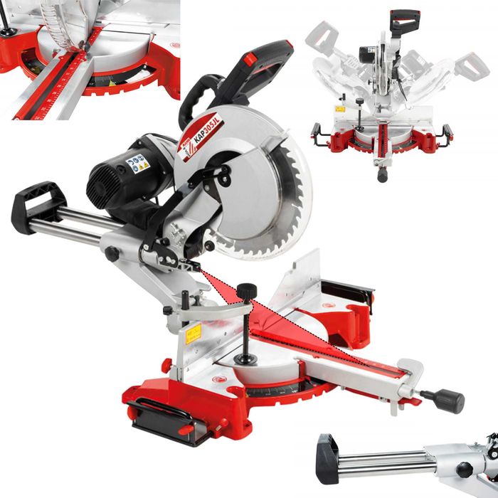 Piła ukośnica z posuwem kapówka 2000W posuw LASER ukosowa TARCZA 305mm do drewna