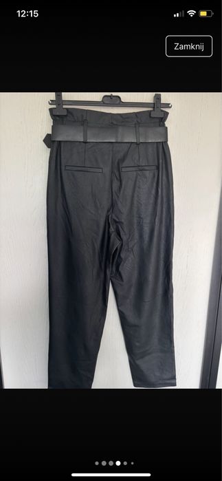 Spodnie ecoskora uniwersalne wysoki stan stradivarius w bdb stanie pas