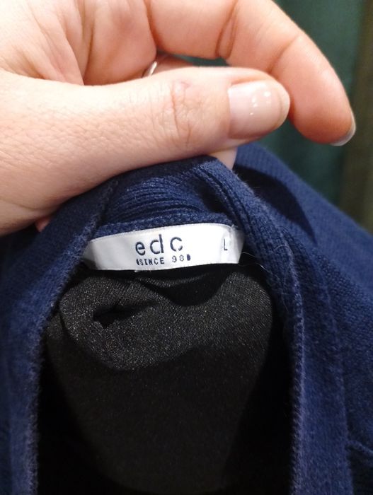 Długi granatowy kardigan sweter r. L