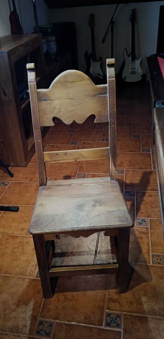 Cadeiras de Jantar Madeira Maciça de Castanho Velho