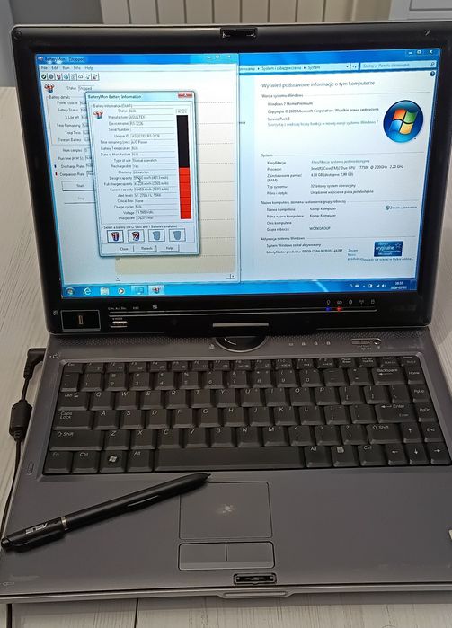 Laptop tablet ASUS R1E uszkodzona bateria