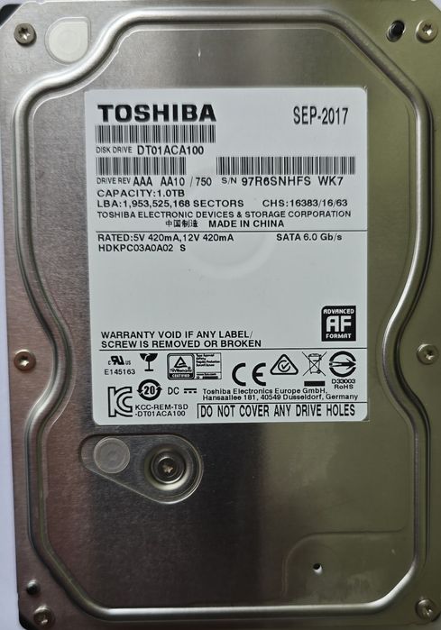 Вінчестер HDD 1TB Toshiba