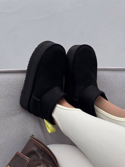 Женские угги UGG Mini Dipper Black жіночі уггі уги угг на платформе