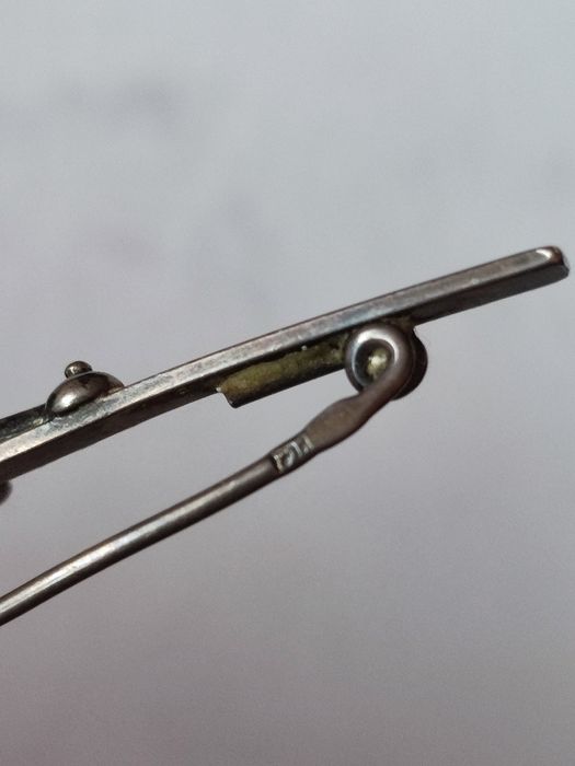 Warmet stara broszka srebro Agat Kłodzko