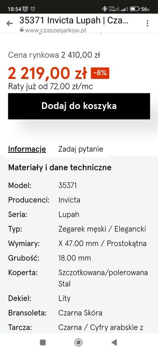 Zegarek męski Invicta Luph No.35371