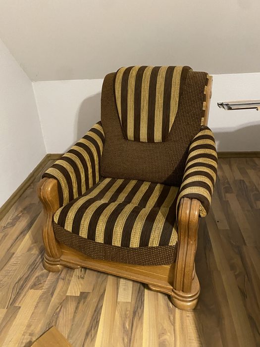 Kanapa drewniana plus fotel
