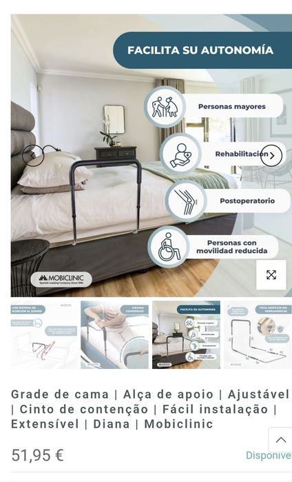 Grade de cama , Ajustável, Cinto de contenção, Fácil