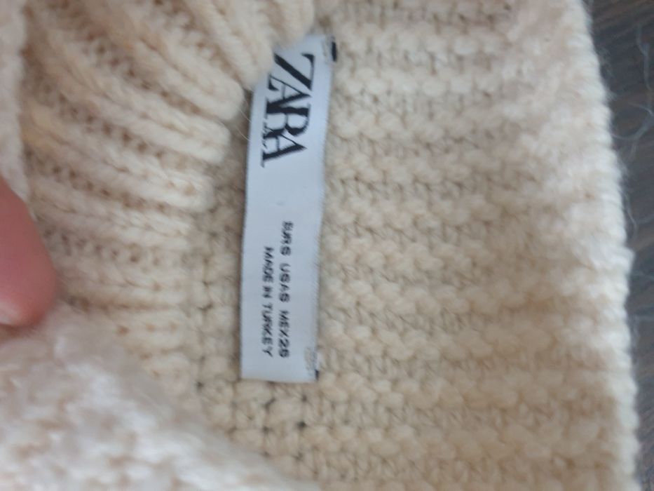 Śliczny sweter oversize 36 ZARA beż