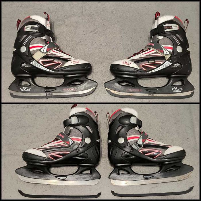 Łyżwy hokejowe HUDORA Speed 66 Rozmiar 36 wkładki 24,0 cm Ochraniacze